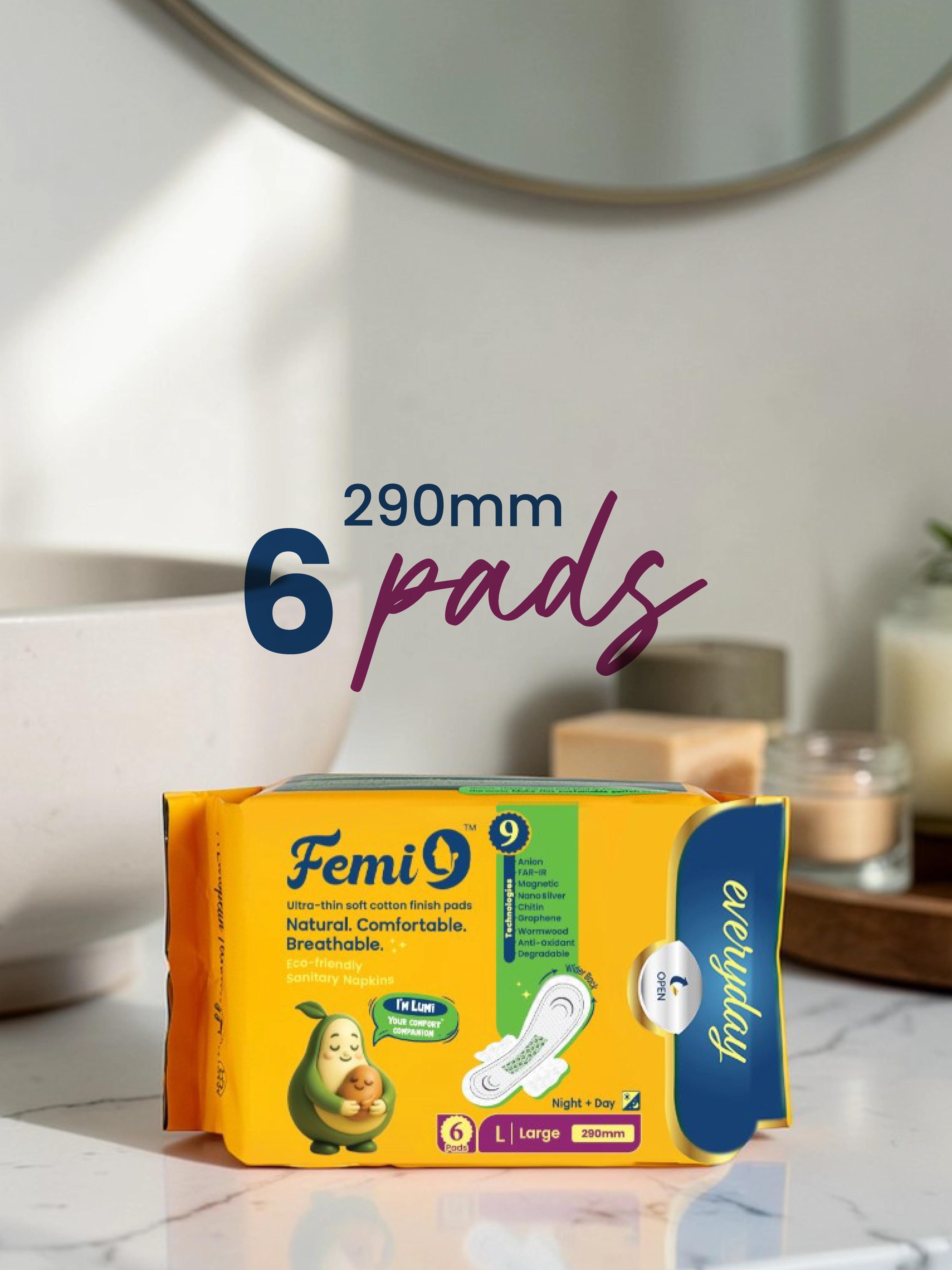 Femi9-290mm Large 6 Pads